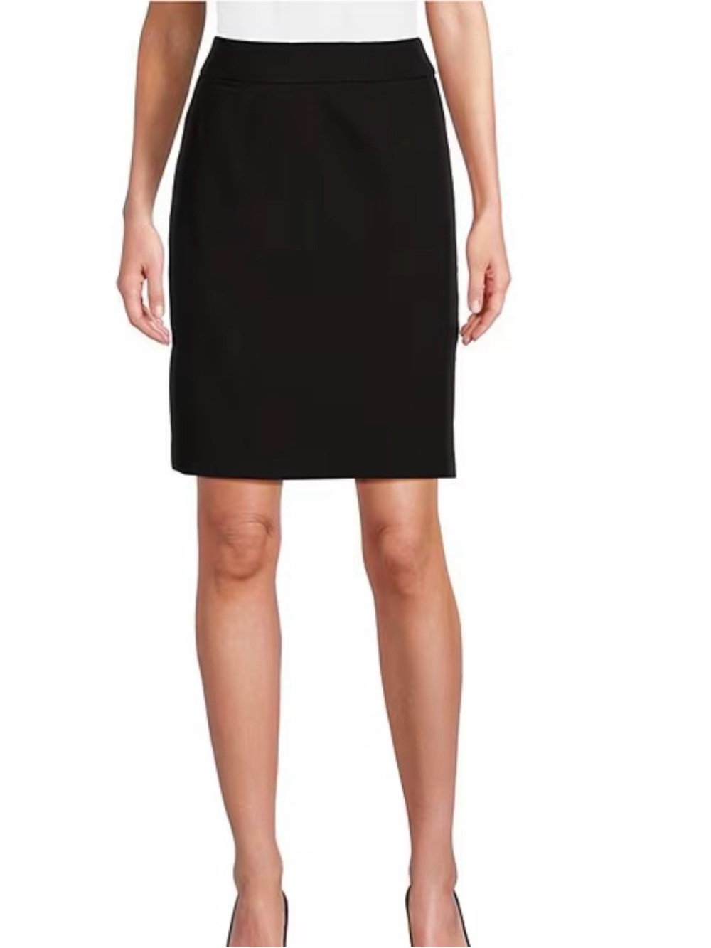 Calvin Klein Black High Rise Luxe Stretch Pencil Skirt